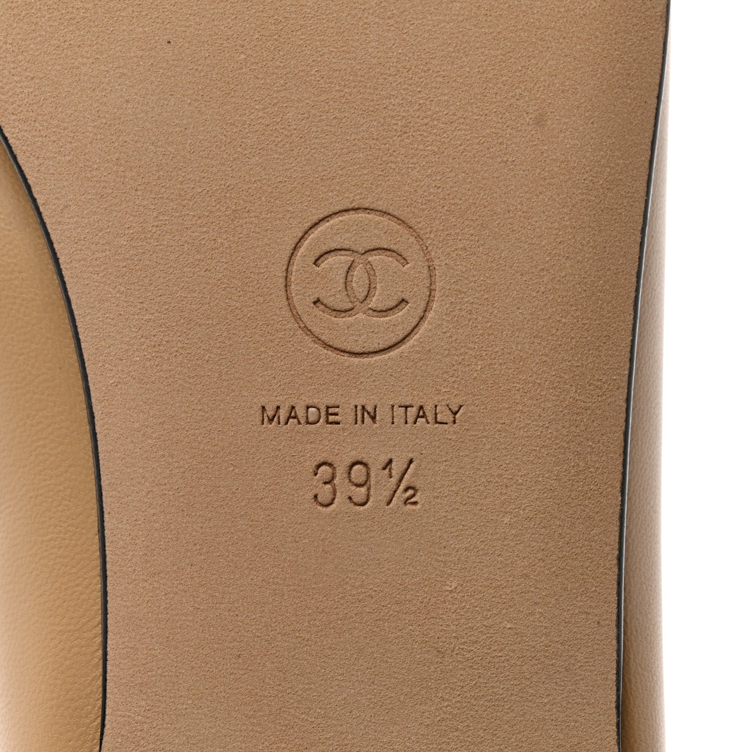 Chanel Lambskin Cap Toe Ballerina Flats 39.5 Beige Black 7 of 9