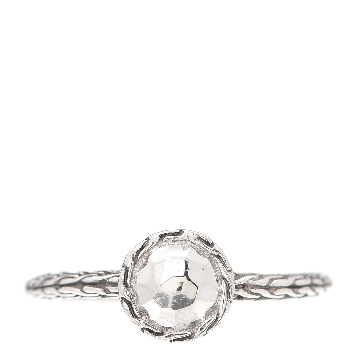 John Hardy Sterling Silver Dot Hammered Ring 57 8 1 of 5