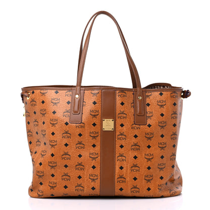 MCM Visetos Large Liz Reversible Shopper Tote Cognac 3 of 14