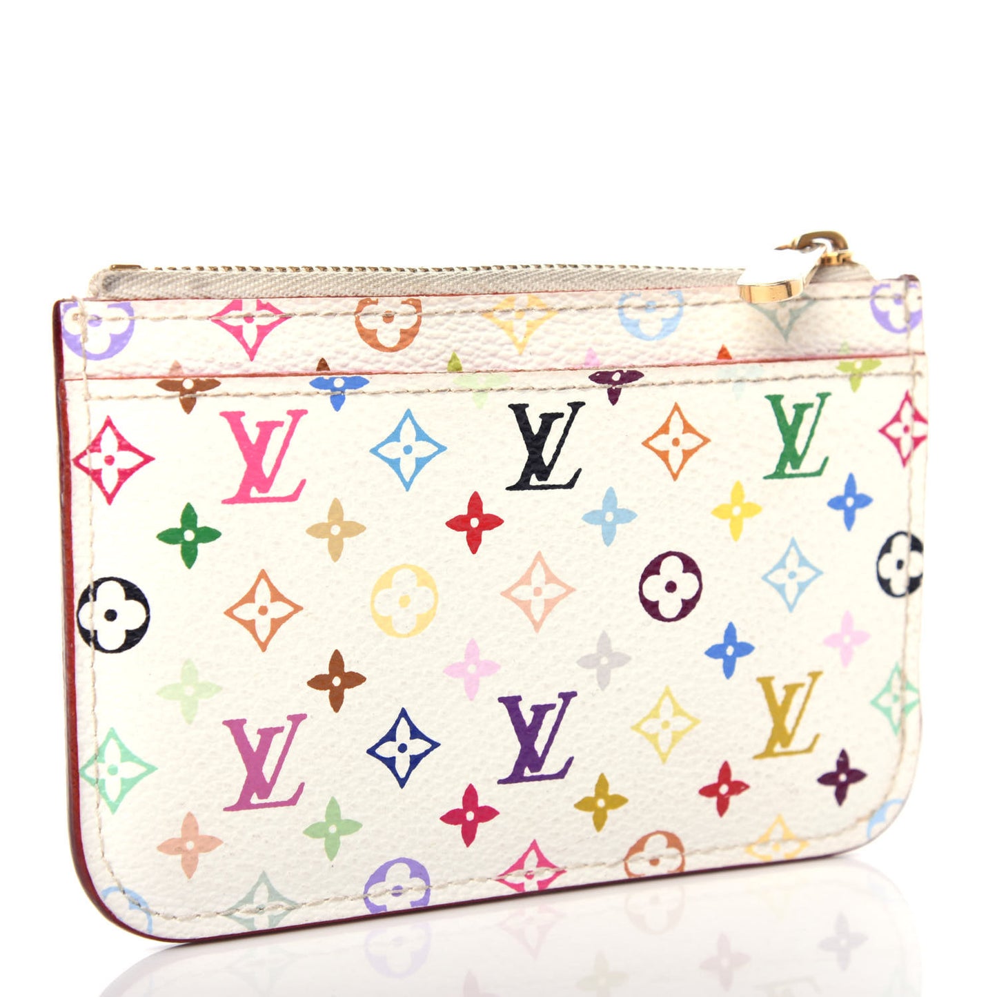 Monogram Multicolor Key Pouch White Litchi