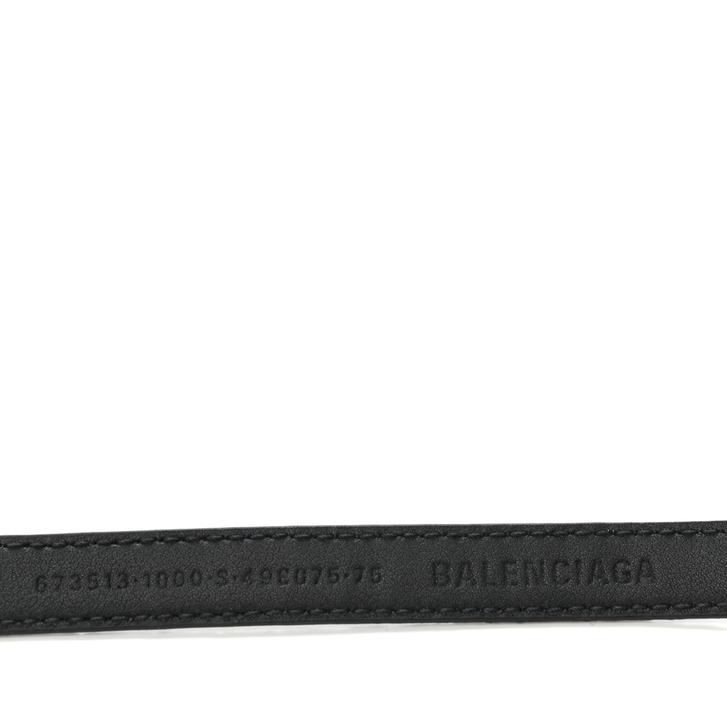 Balenciaga Shiny Calfskin Crocodile Embossed BB 15mm Thin Belt 75 30 Black 4 of 8