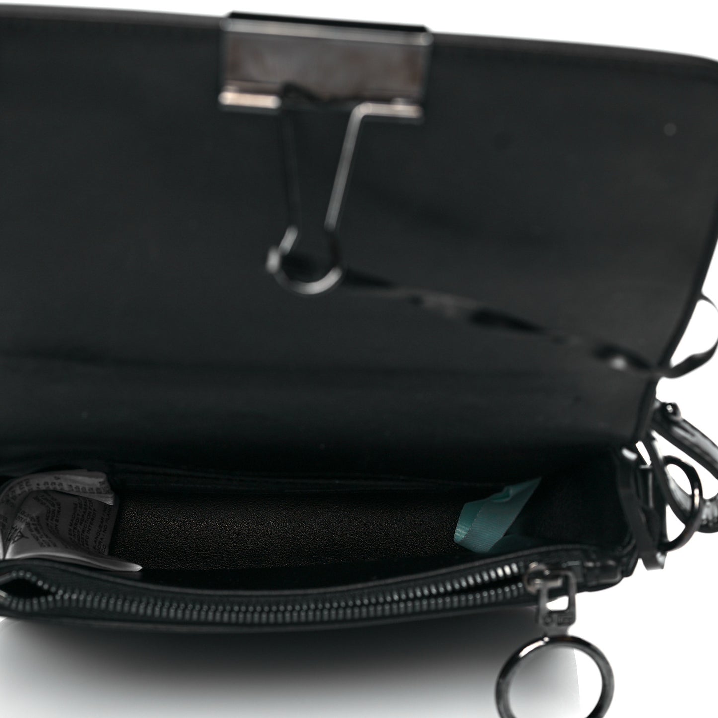 Patent Mirror Binder Clip Bag Black
