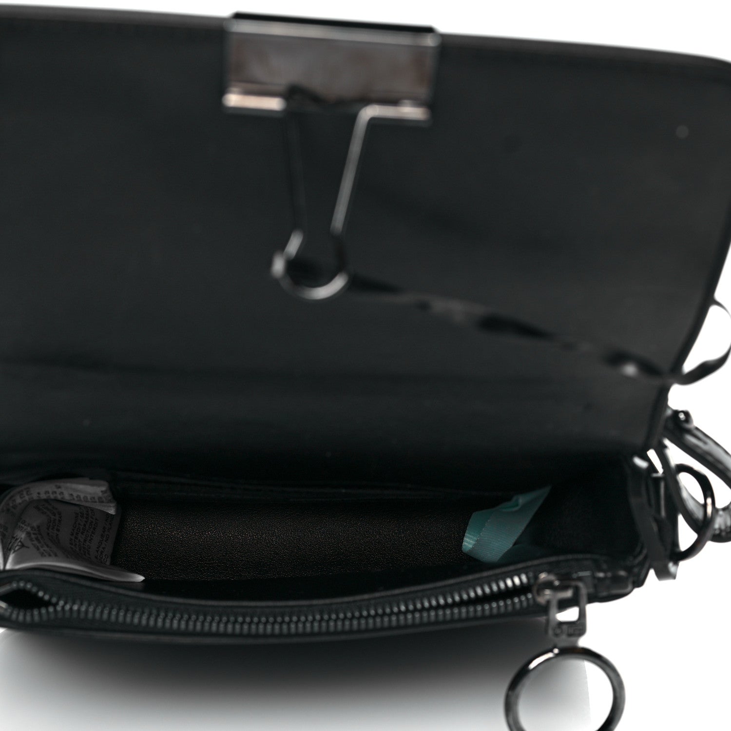 Off-White Patent Mirror Binder Clip Bag Black 5 of 10