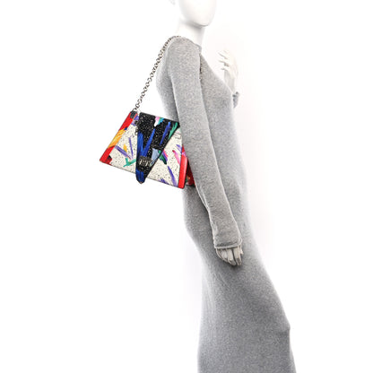 Louis Vuitton Calfskin Splash Print Trapeze Black White Red 2 of 9