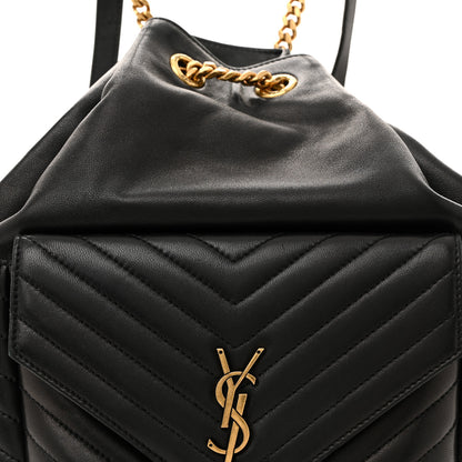 Saint Laurent Lambskin Matelasse Monogram Joe Backpack Black 8 of 10
