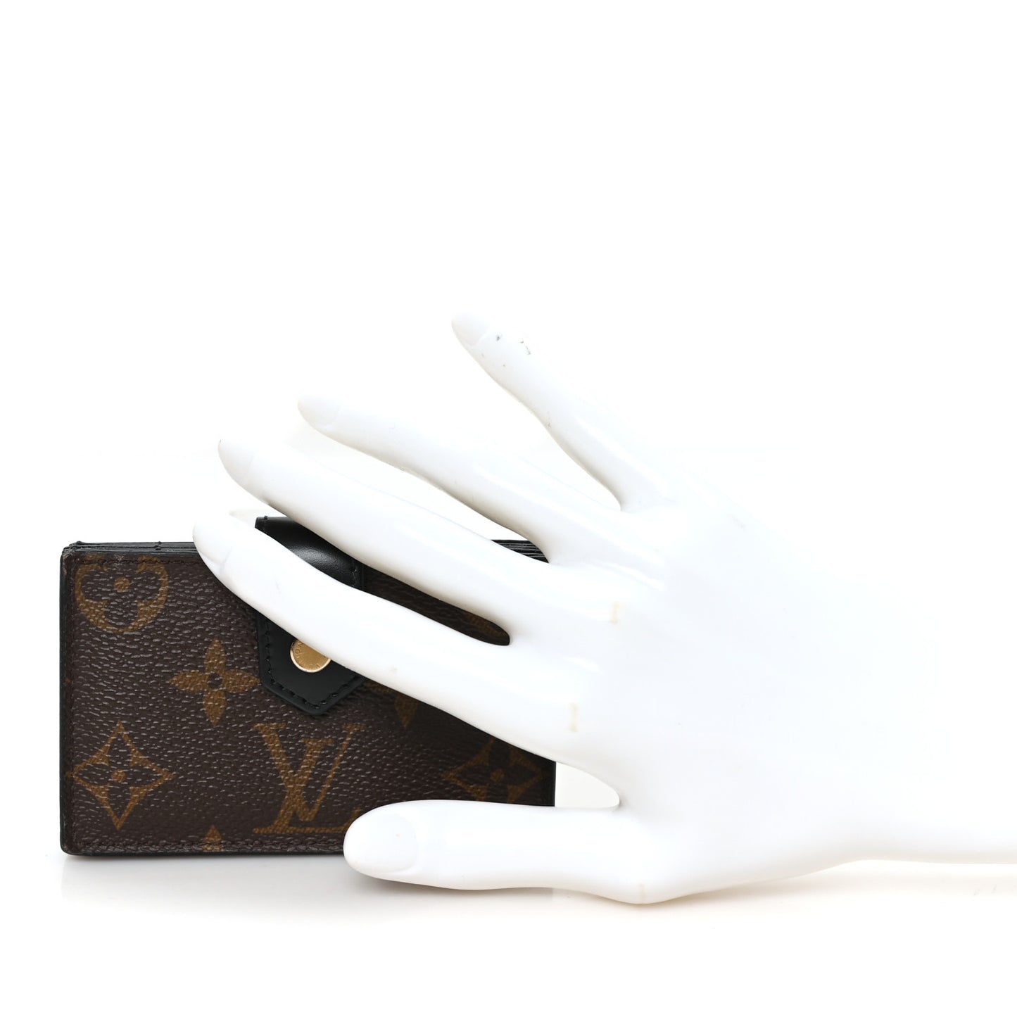 Monogram Gusset Card Holder Black