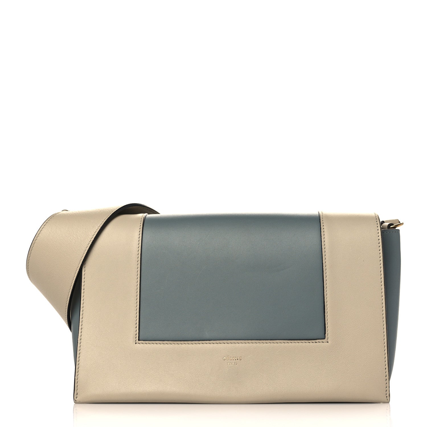 Celine Shiny Smooth Calfskin Medium Frame Shoulder Bag Grege Storm 1 of 10