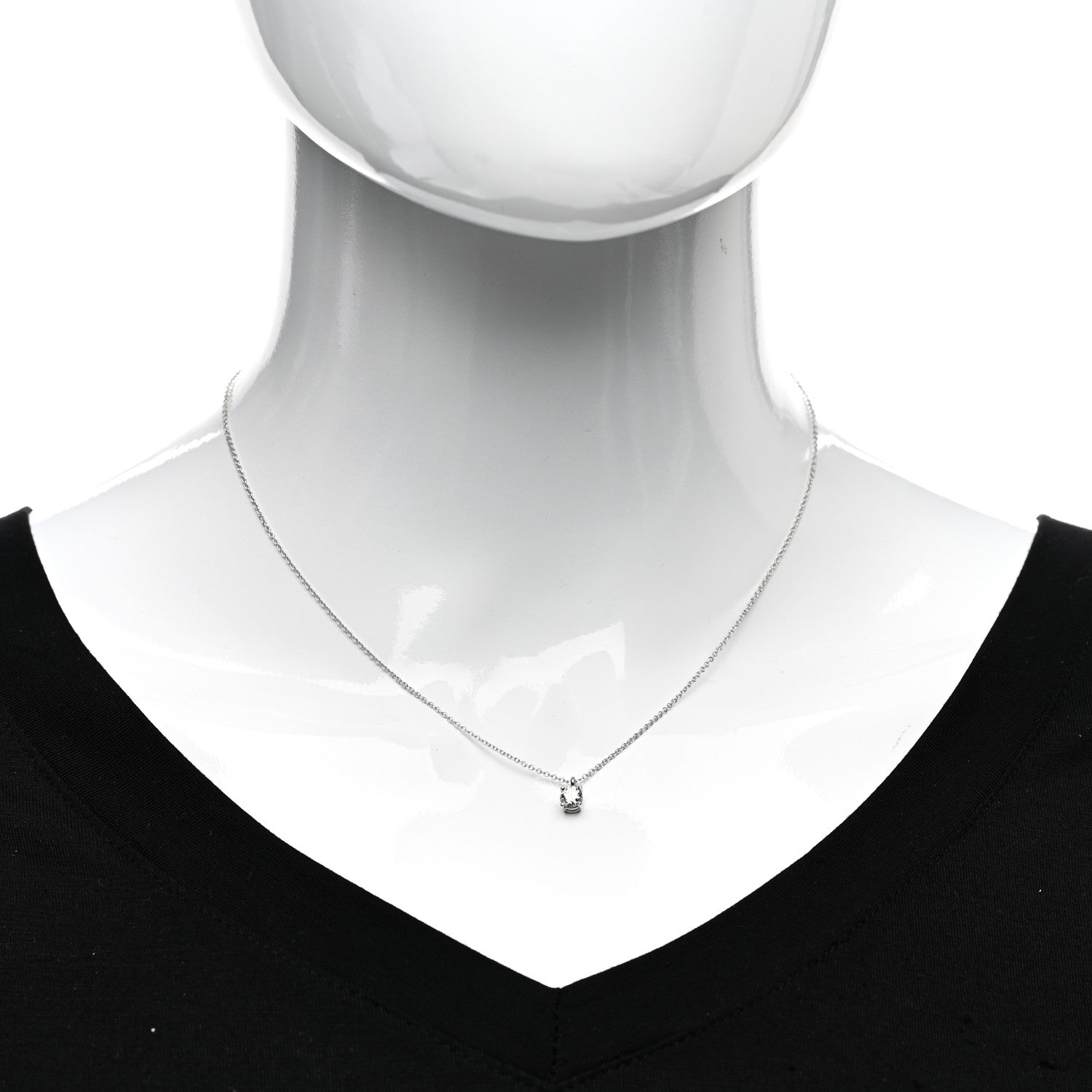 Tiffany Platinum Diamond .28ct Solitaire Pendant Necklace 2 of 4