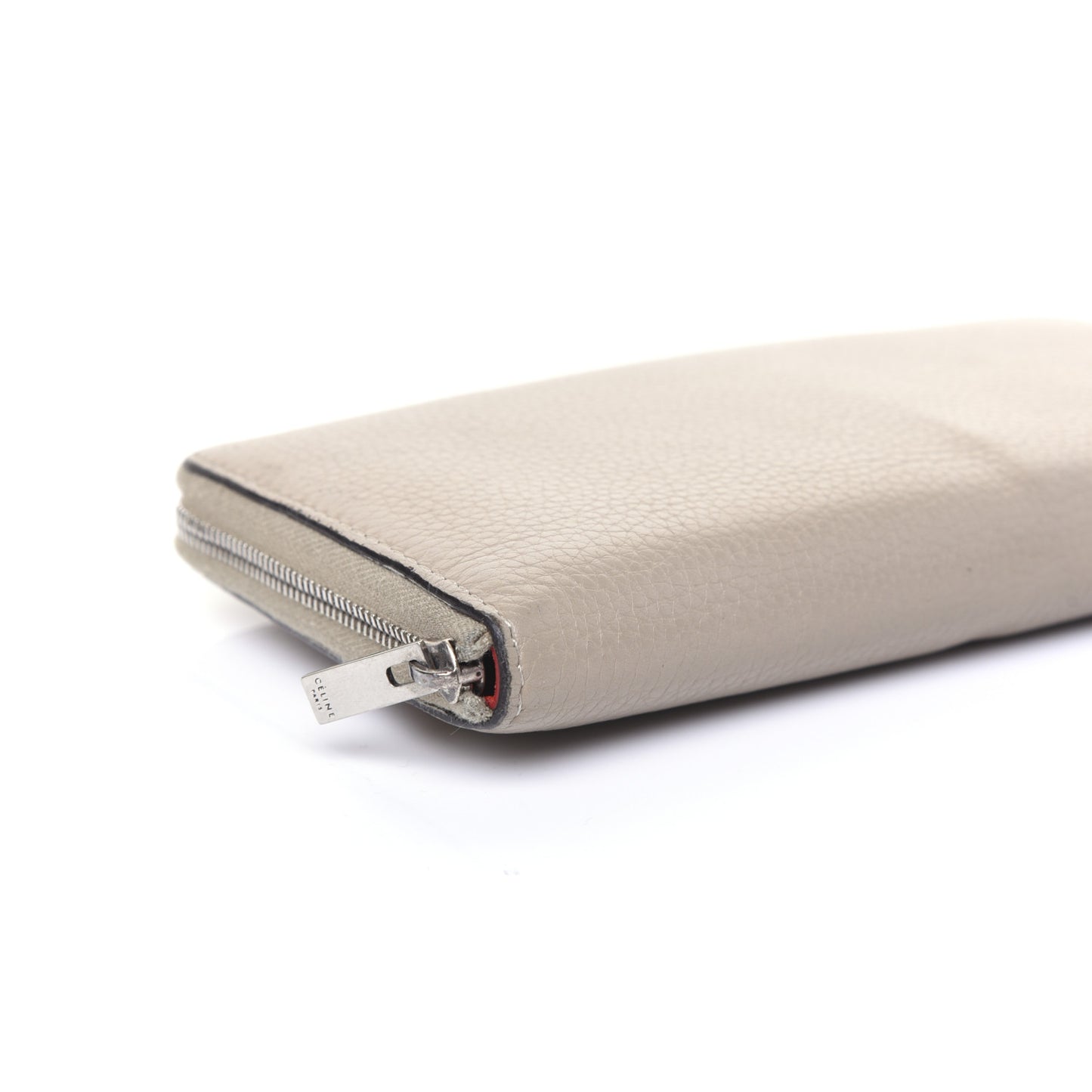 Drummed Calfskin Zip Around Organizer Wallet Dune