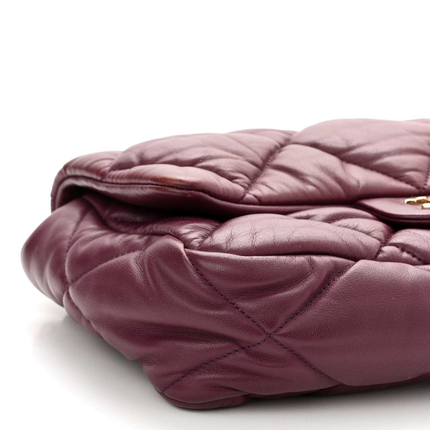 Chanel Calfskin Quilted Medium Bubbly Flap Burgundy 8 of 9