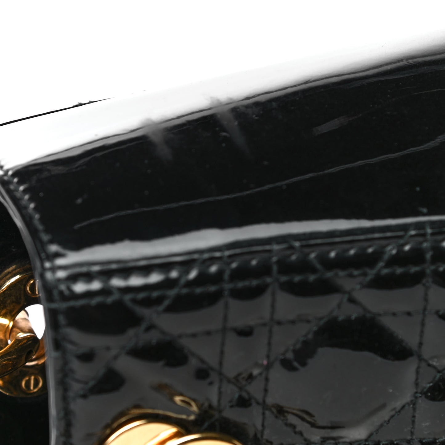 Patent Cannage Medium Lady Dior Black