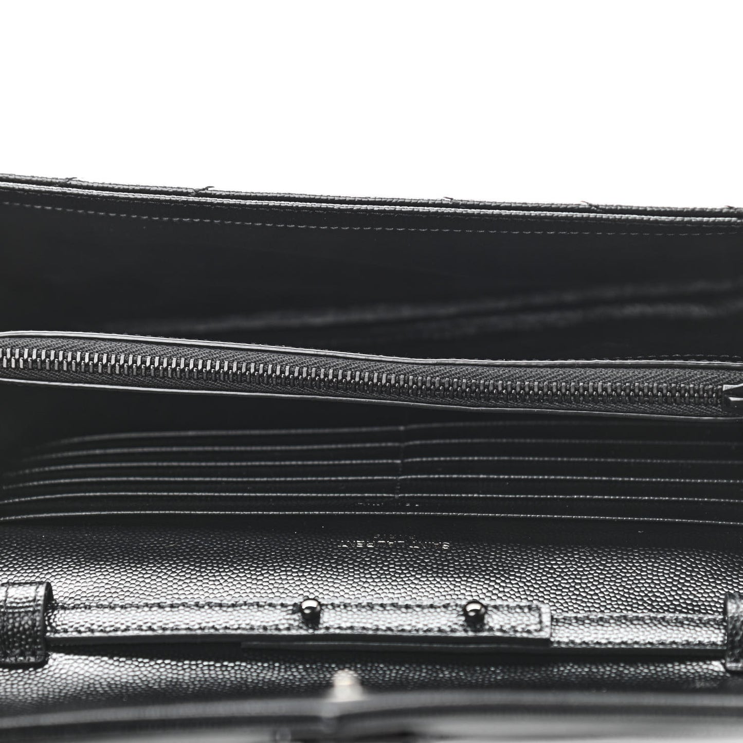Grain De Poudre Matelasse Chevron Monogram Chain Wallet Black