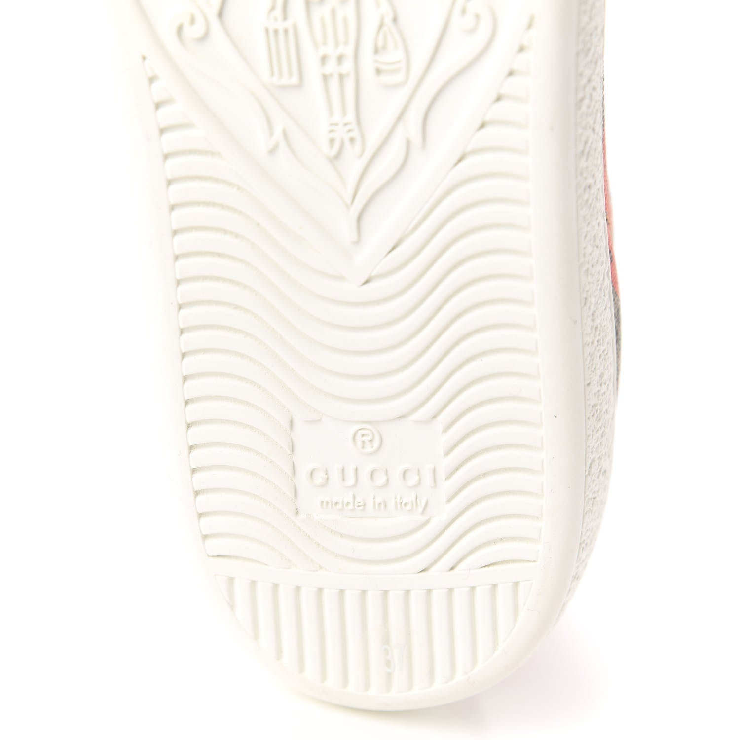 Gucci GG Supreme Monogram Strawberry Web Womens Ace Sneakers 37 Beige Multicolor Red Green 9 of 10