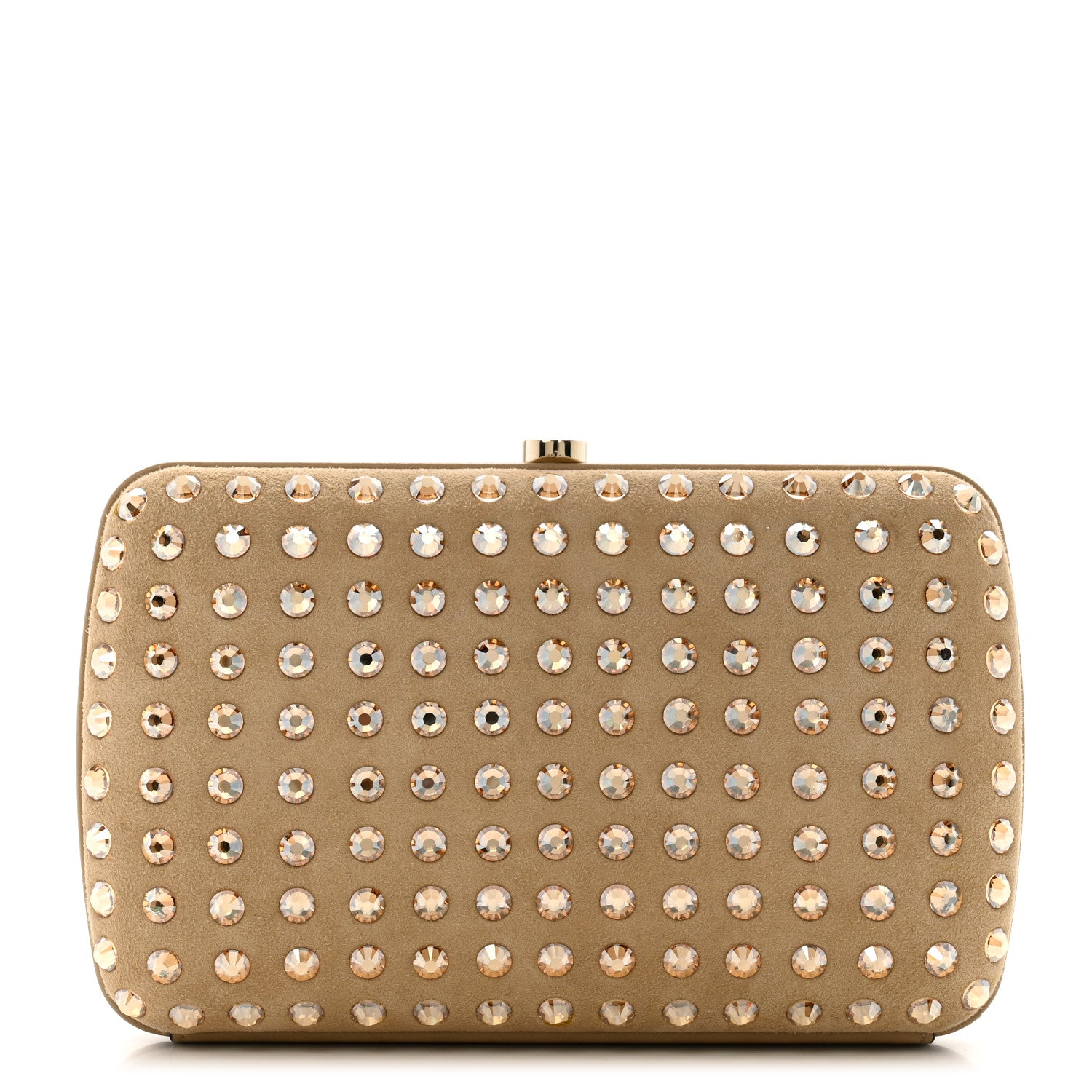 Gucci Suede Swarovski Crystal Clutch Beige 1 of 9