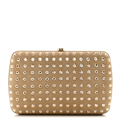 Gucci Suede Swarovski Crystal Clutch Beige 1 of 9