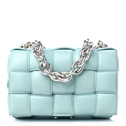 Bottega Veneta Lambskin Maxi Intreccio Padded Chain Cassette Crossbody Bag Spearmint 1 of 11