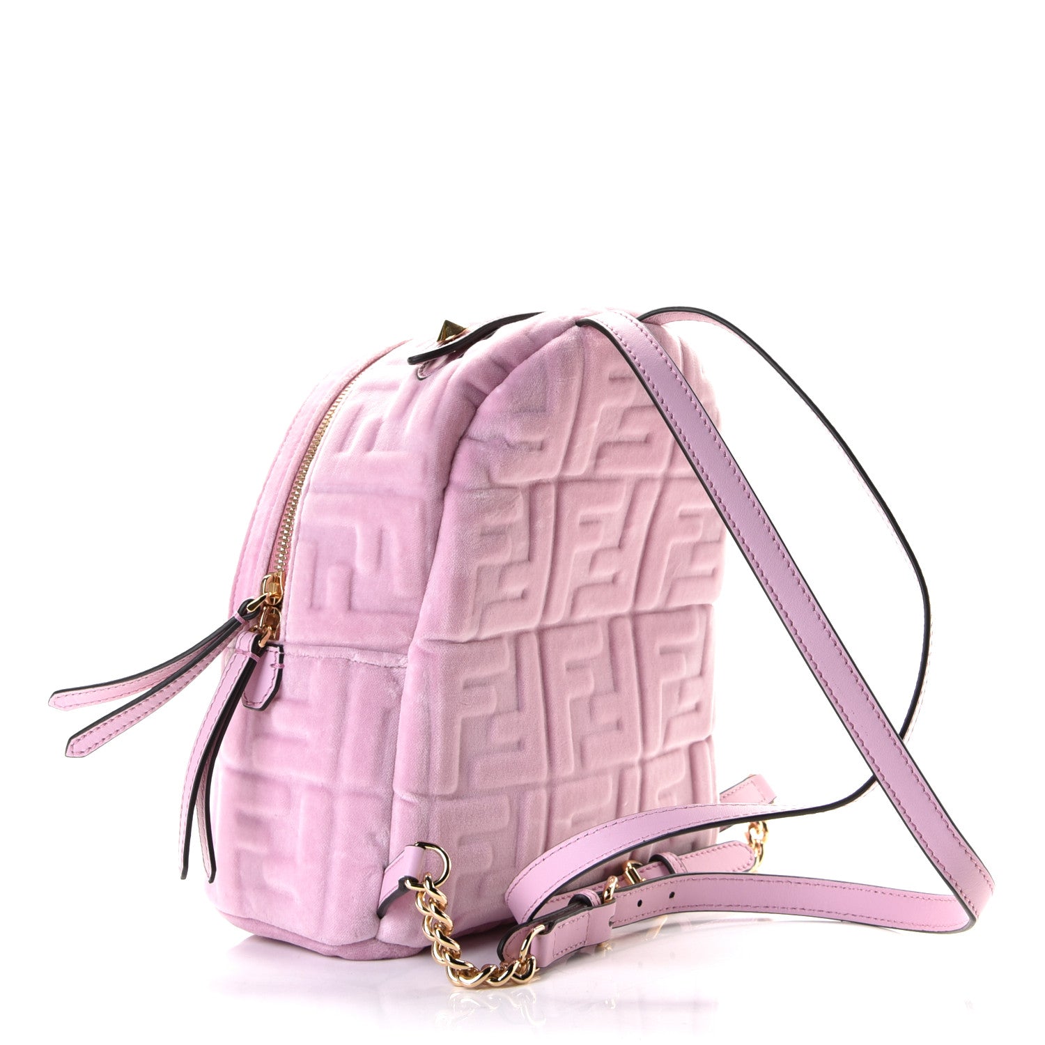Fendi Velvet FF Embossed Mini Backpack Rosa Confetti 2 of 6