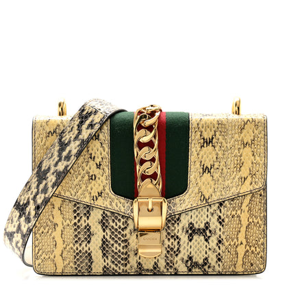 Gucci Snakeskin Small Sylvie Shoulder Bag Roccia 1 of 11