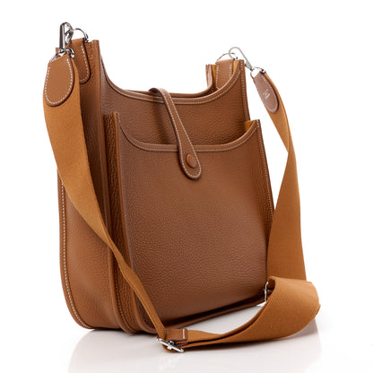 Hermes Taurillon Clemence Evelyne III PM Gold 3 of 10