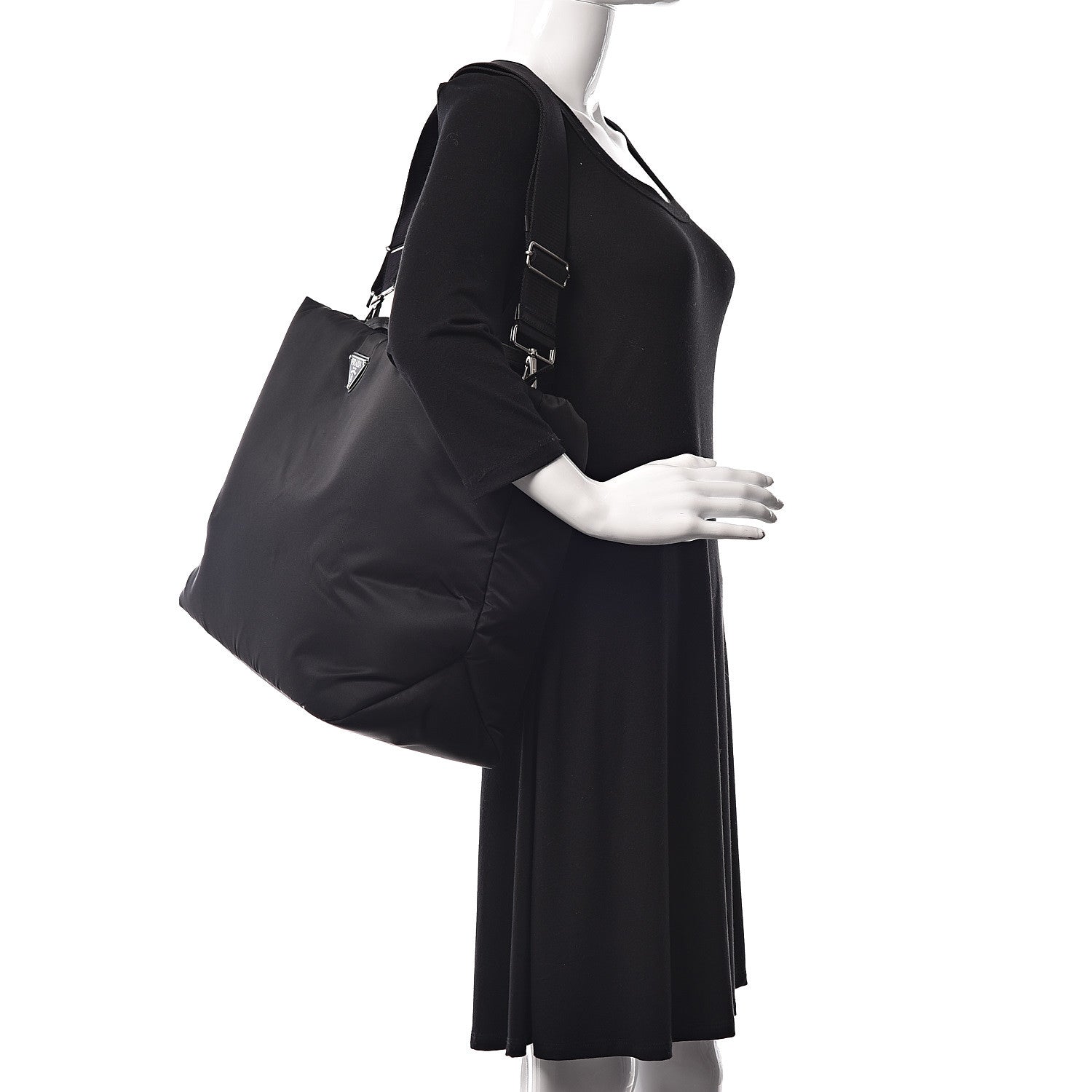 Prada Tessuto Nylon Vela Shopping Tote Black 2 of 10