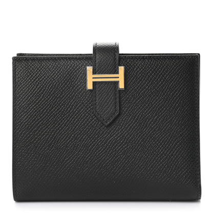 Hermes Epsom Bearn Compact Wallet Black 1 of 7