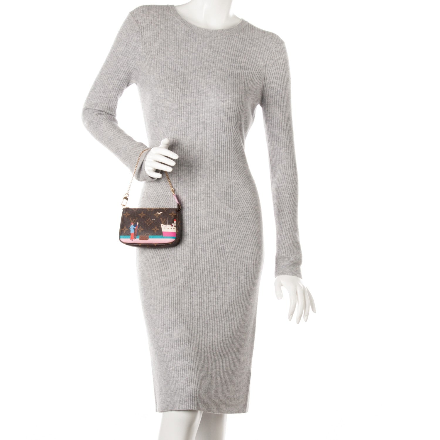 Louis Vuitton Monogram 2016 Christmas Animation Mini Pochette Accessories Rose Ballerine 2 of 7