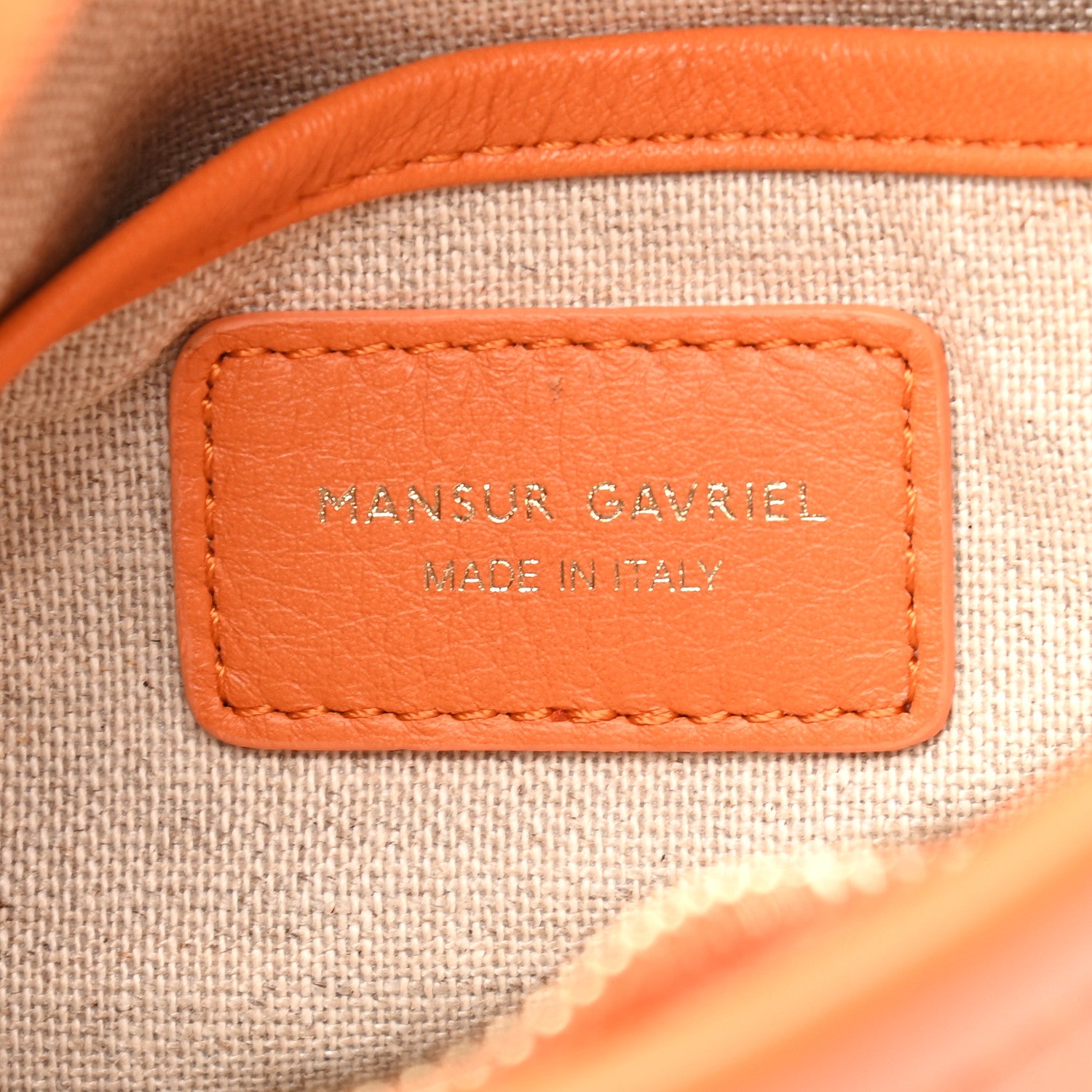 Mansur Gavriel Pebbled Calfskin Mini Zip Bucket Bag Arancio 6 of 9