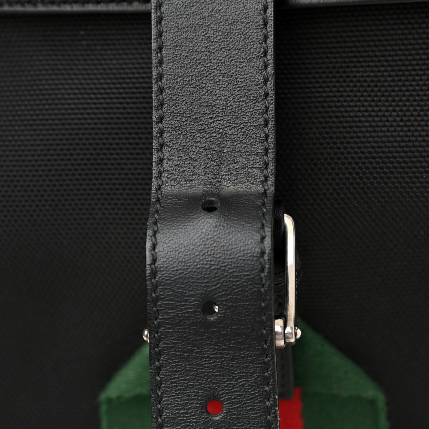 Techno Canvas Web Single Buckle Backpack Black