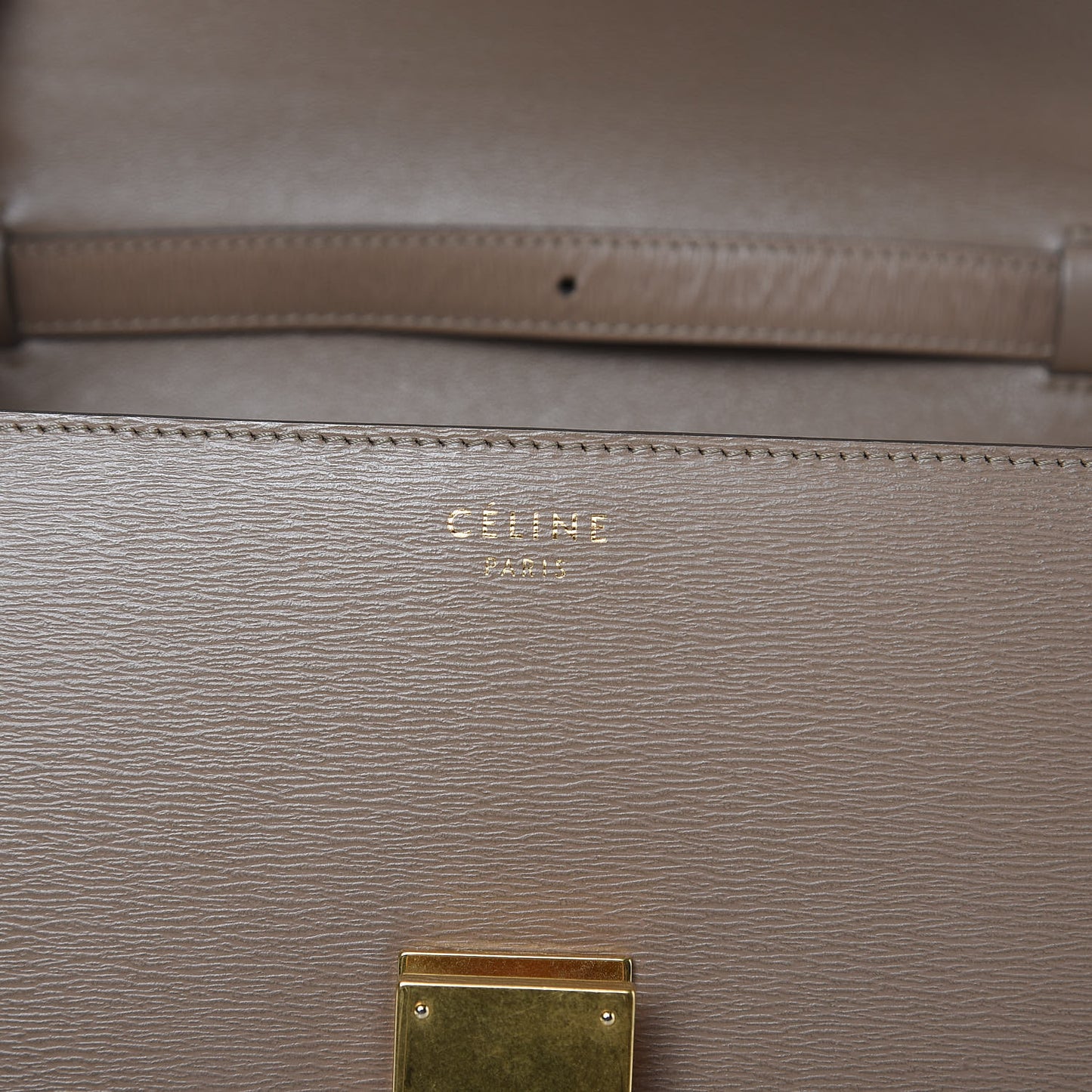 Liege Calfskin Medium Classic Box Flap Bag Taupe