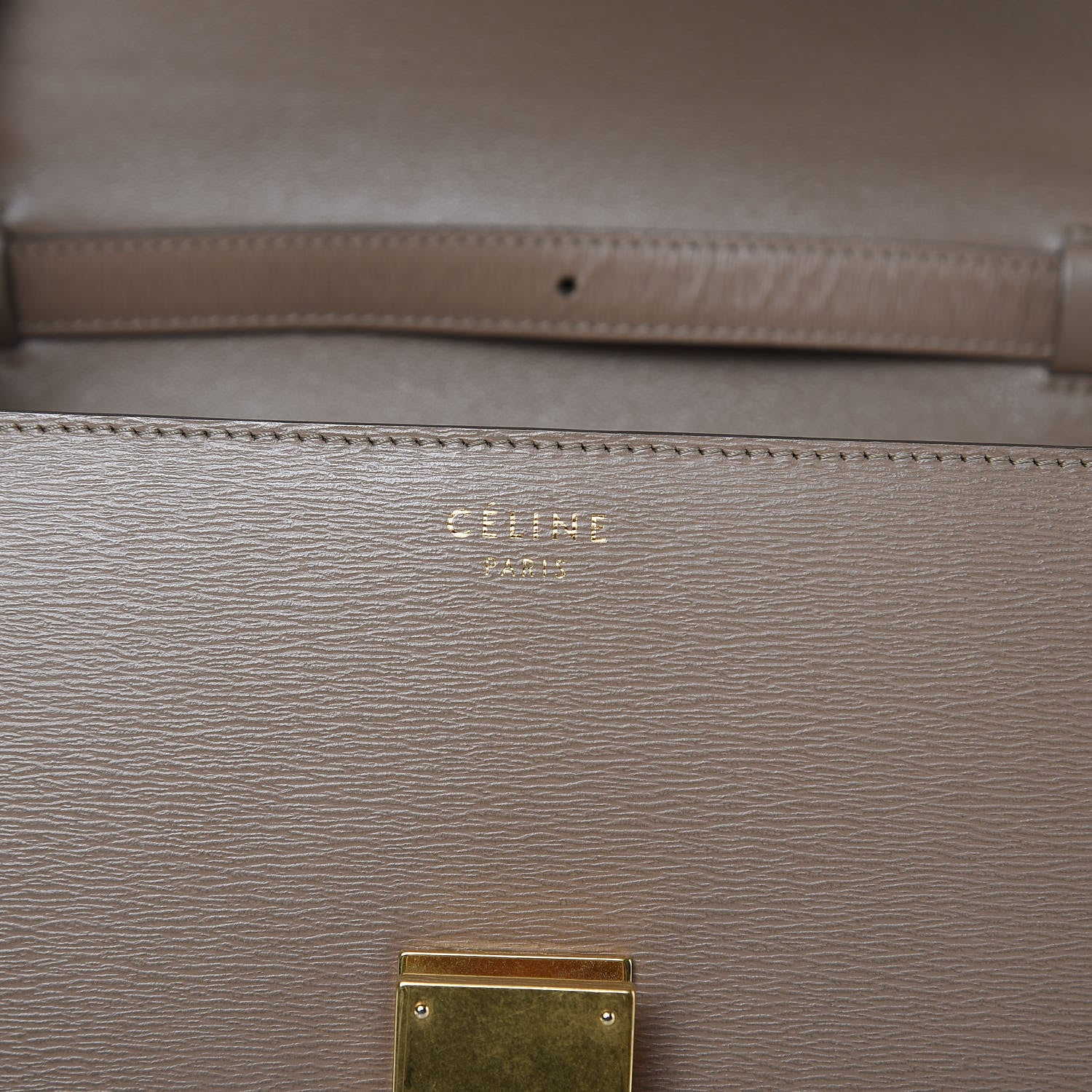 Celine Liege Calfskin Medium Classic Box Flap Bag Taupe 7 of 14