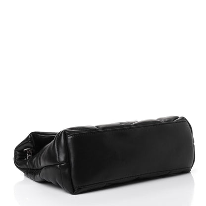 Saint Laurent Lambskin Quilted Small Loulou Puffer Monogram Chain Satchel Black 3 of 4