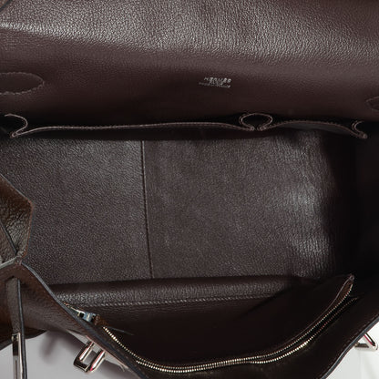 Hermes Taurillon Clemence Jypsiere 34 Chocolate 5 of 8