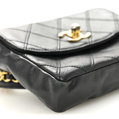 Chanel Lambskin Diamond Stitched Flap Waist Belt Bag 65 26 Black 10 of 11