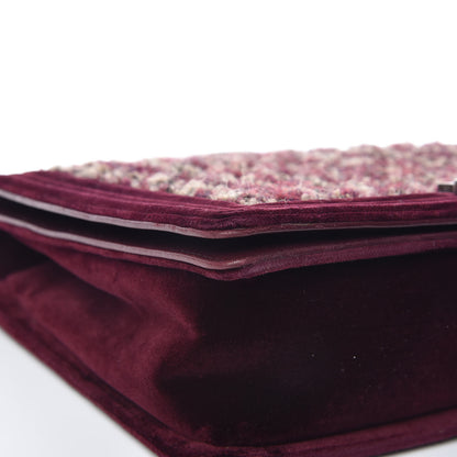 Chanel Velvet Tweed Large Boy Flap Burgundy 11 of 20