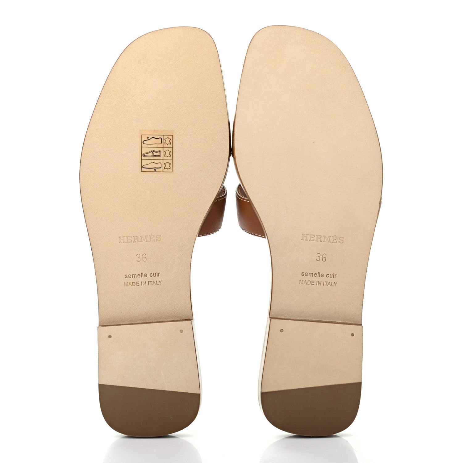 Hermes Box Calfskin Oran Sandals 36 Gold 5 of 8