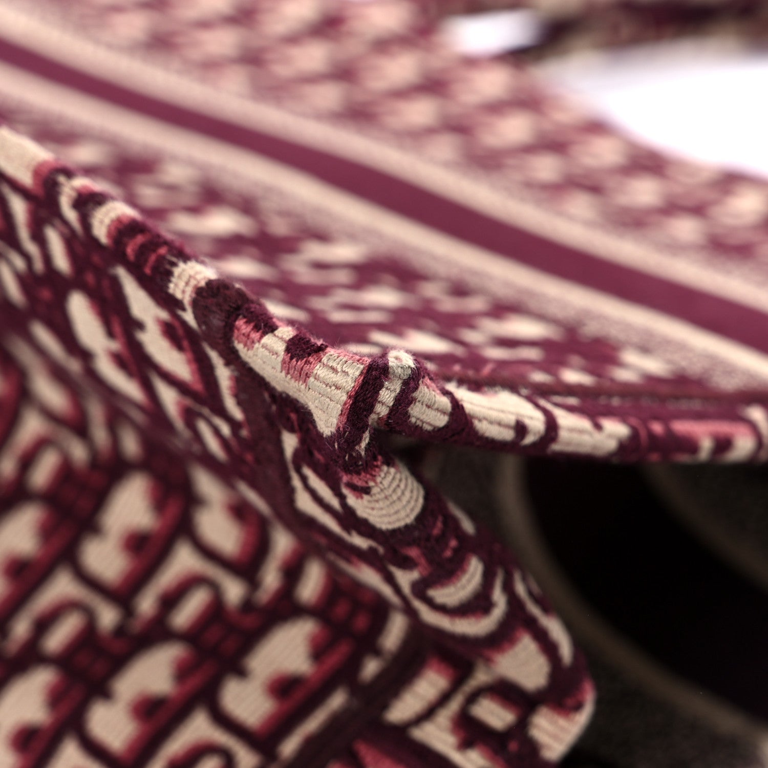 Christian Dior Oblique Medium Book Tote Burgundy Multicolor 9 of 10