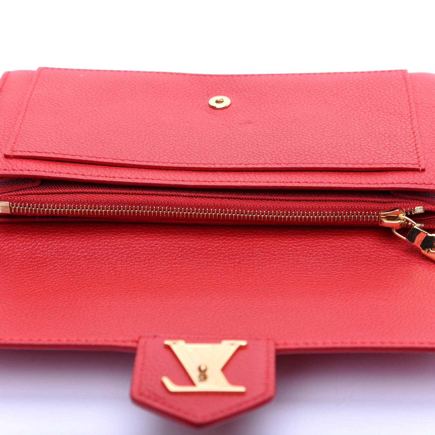 Louis Vuitton Calfskin Lockme Wallet Dahlia 9 of 11