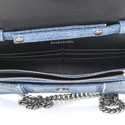 Balenciaga Nappa Denim Printed Hourglass Chain Bag Denim Blue 5 of 9
