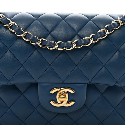 Chanel Lambskin Quilted Small Double Flap Dark Blue 5 of 12