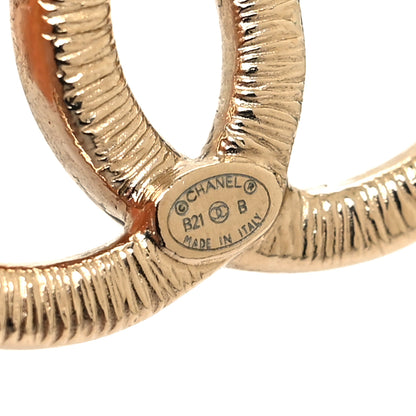 Chanel Crystal CC Earrings Light Gold 4 of 5