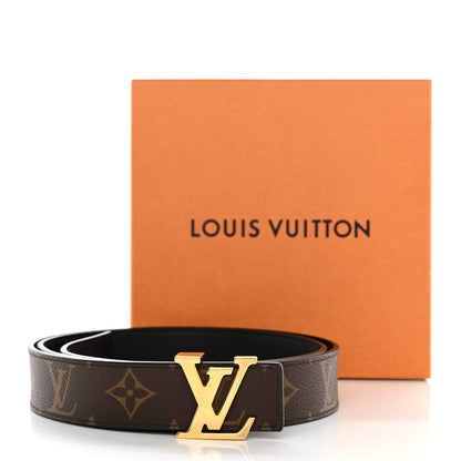 Louis Vuitton Calfskin Monogram 30mm LV Initiales Reversible Belt 95 38 Black 6 of 6
