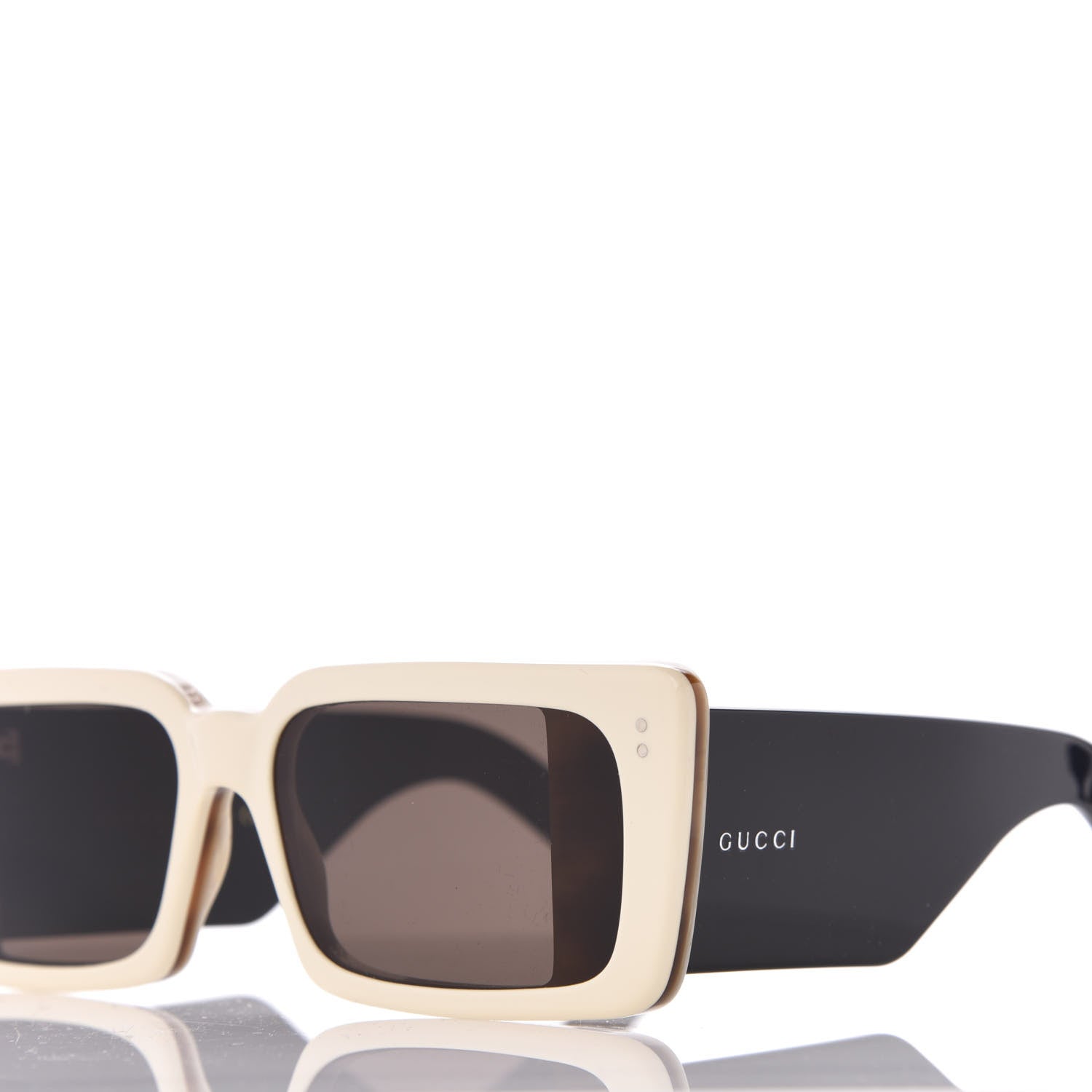 Gucci Acetate Rectangular Flap GG0543S Sunglasses White Black 8 of 9