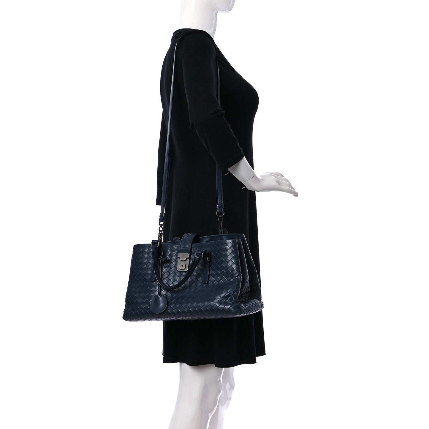 Nappa Intrecciato Medium Roma Tote Atlantic