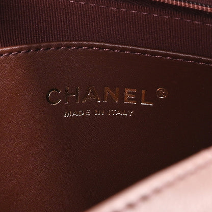 Chanel Shiny Calfskin Quilted Maxi Chain Hobo Dark Brown 6 of 10