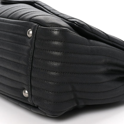Chanel Calfskin Chevron Quilted XXL Travel Flap Bag Black 11 of 11