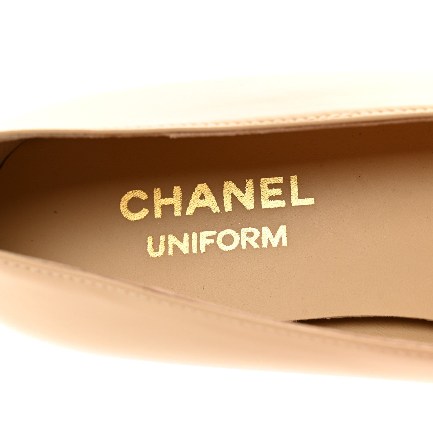 Chanel Lambskin Cap Toe CC Uniform Ballerina Flats 36 Beige Black 7 of 8