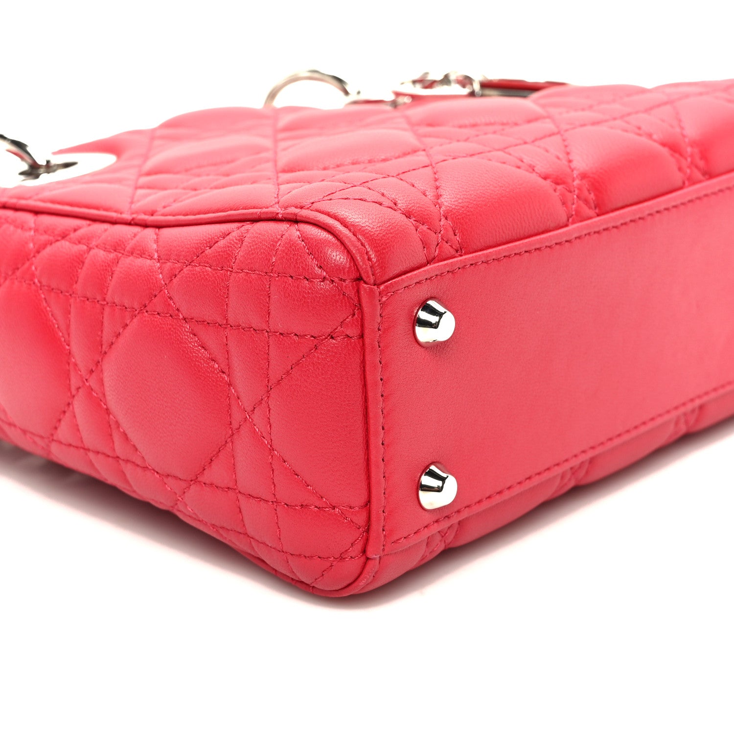 Christian Dior Lambskin Cannage Mini Lady Dior Red 8 of 9