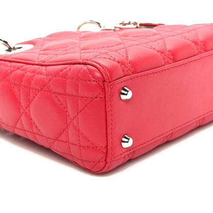 Christian Dior Lambskin Cannage Mini Lady Dior Red 8 of 9
