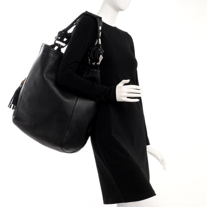 Gucci Calfskin Large Techno Horsebit Hobo Black 2 of 7