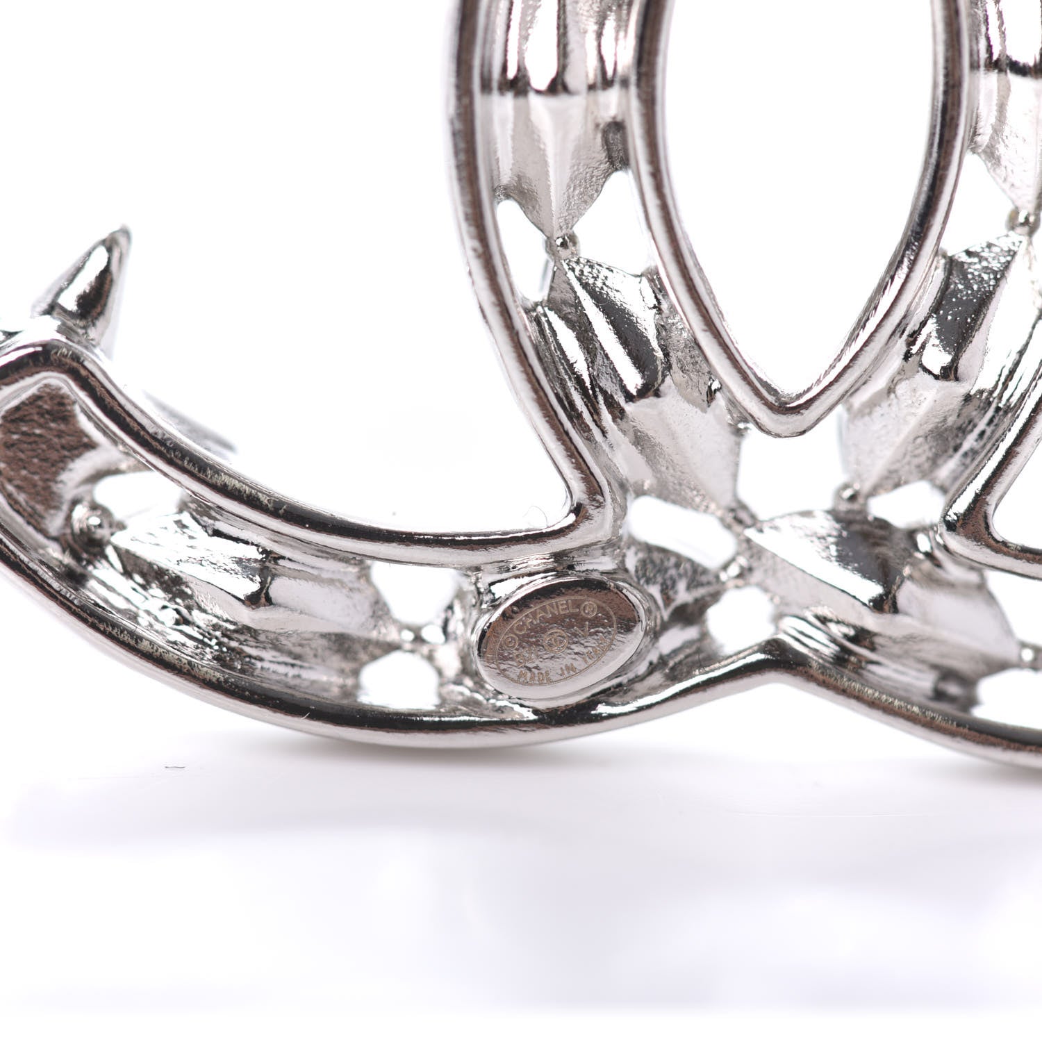 Chanel Crystal Starfall CC Hair Clip Silver 4 of 5